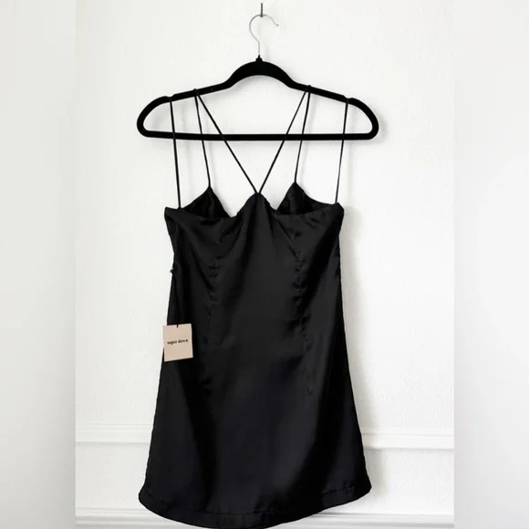 Superdown Alexis Satin Slip Mini Dress in Black sz XS - Picture 5 of 8